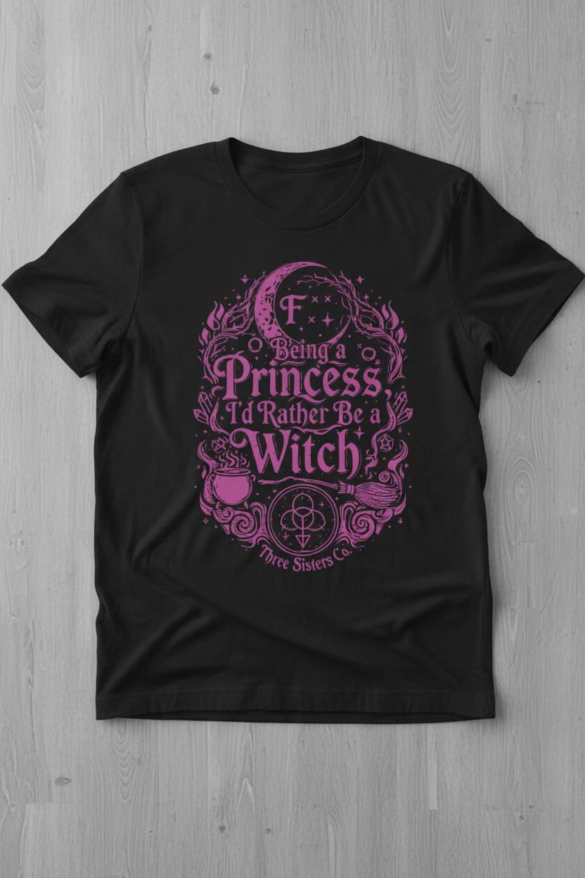 F* Being a Princess I'd Rather Be a Witch T-Shirt