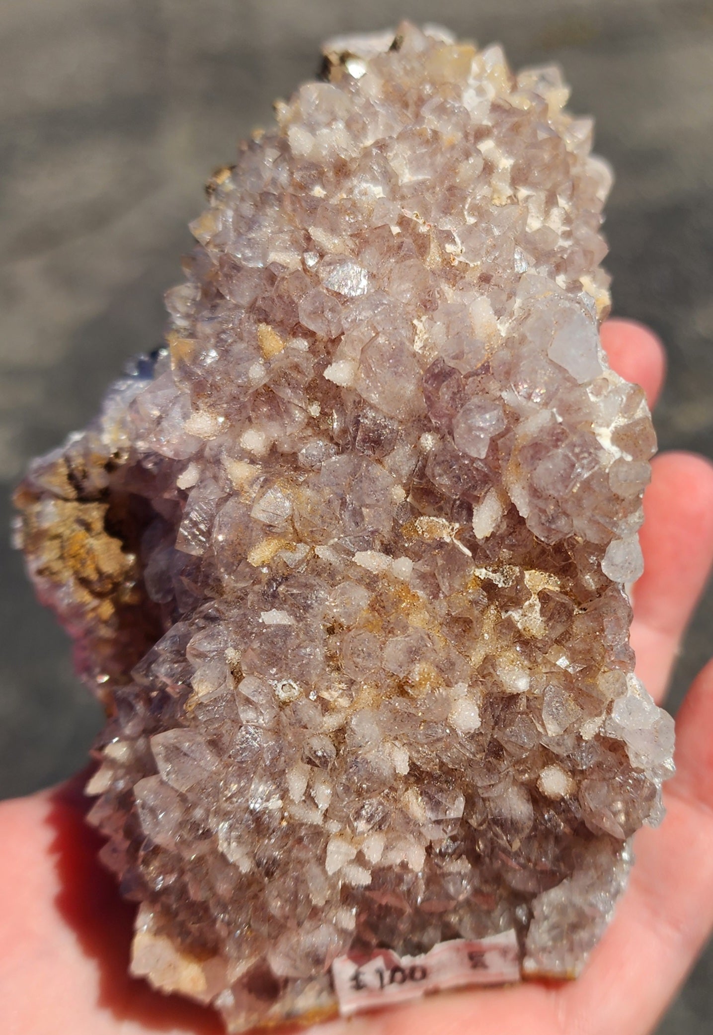 Smoky Amethyst Druzy Cluster — Phantom & Iron Oxide Inclusions