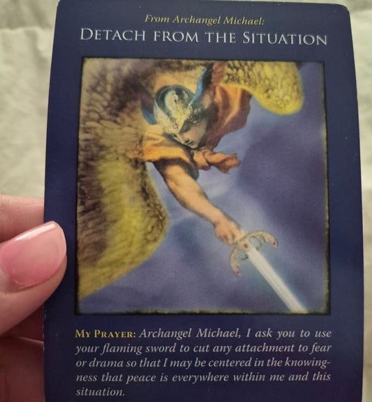 Archangel Michael oracle card – Detach From the Situation