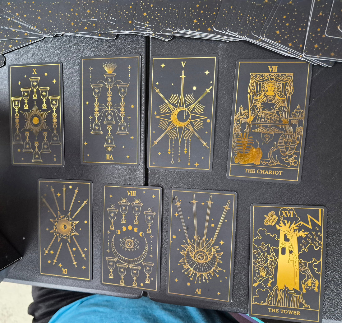Eight tarot cards laid out for the Summer Solstice Daily Collective Reading – June 21, 2026