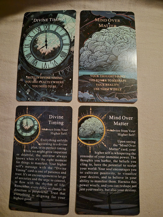 Daily collective oracle reading cards – Divine Timing and Mind Over Matter