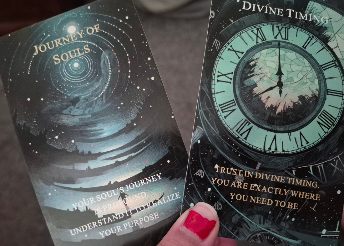 Oracle cards Journey of Souls and Divine Timing from today's collective reading