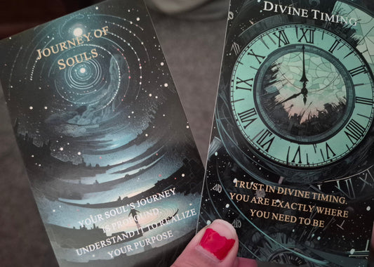 Oracle cards Journey of Souls and Divine Timing from today's collective reading