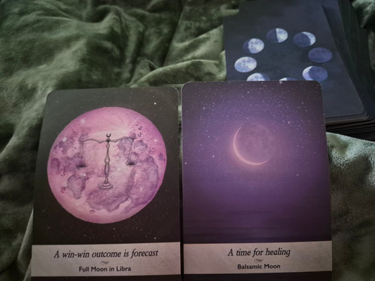 Full Moon in Libra and Balsamic Moon oracle cards