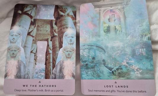 We The Hathors and Lost Lands oracle cards