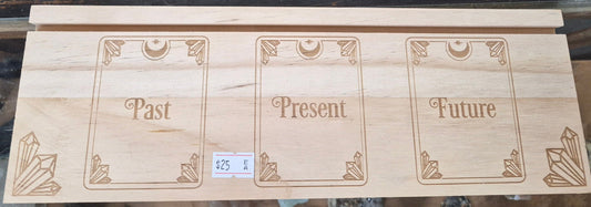 Wood Tarot Card Holder – Past, Present & Future