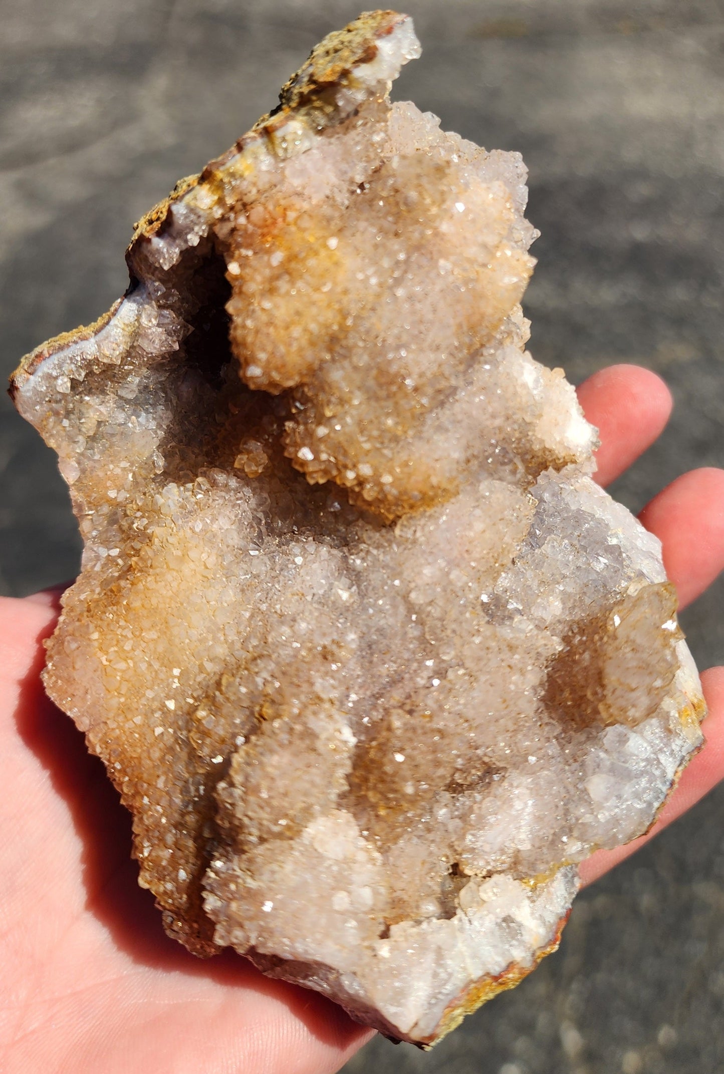 Spirit Quartz Cluster — Iron Oxide Druzy